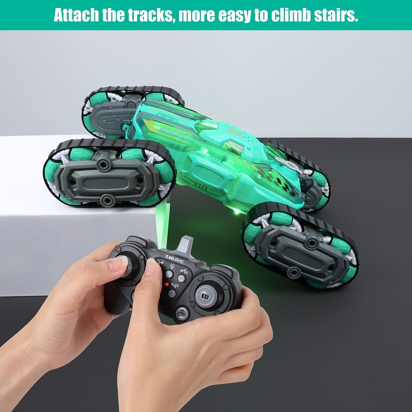 RC Gesture Control Stunt Car for Kids 5-7 6-12 8 9 10 11 Years Old Boys and Girls with Light & Music, 4WD, 360° Rotating, 2.4Ghz Remote Control Car Toys and Controlled by Hand