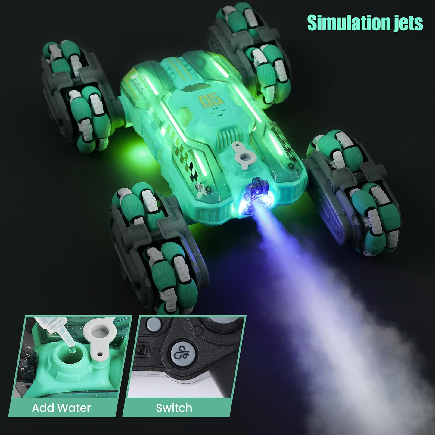 RC Gesture Control Stunt Car for Kids 5-7 6-12 8 9 10 11 Years Old Boys and Girls with Light & Music, 4WD, 360° Rotating, 2.4Ghz Remote Control Car Toys and Controlled by Hand