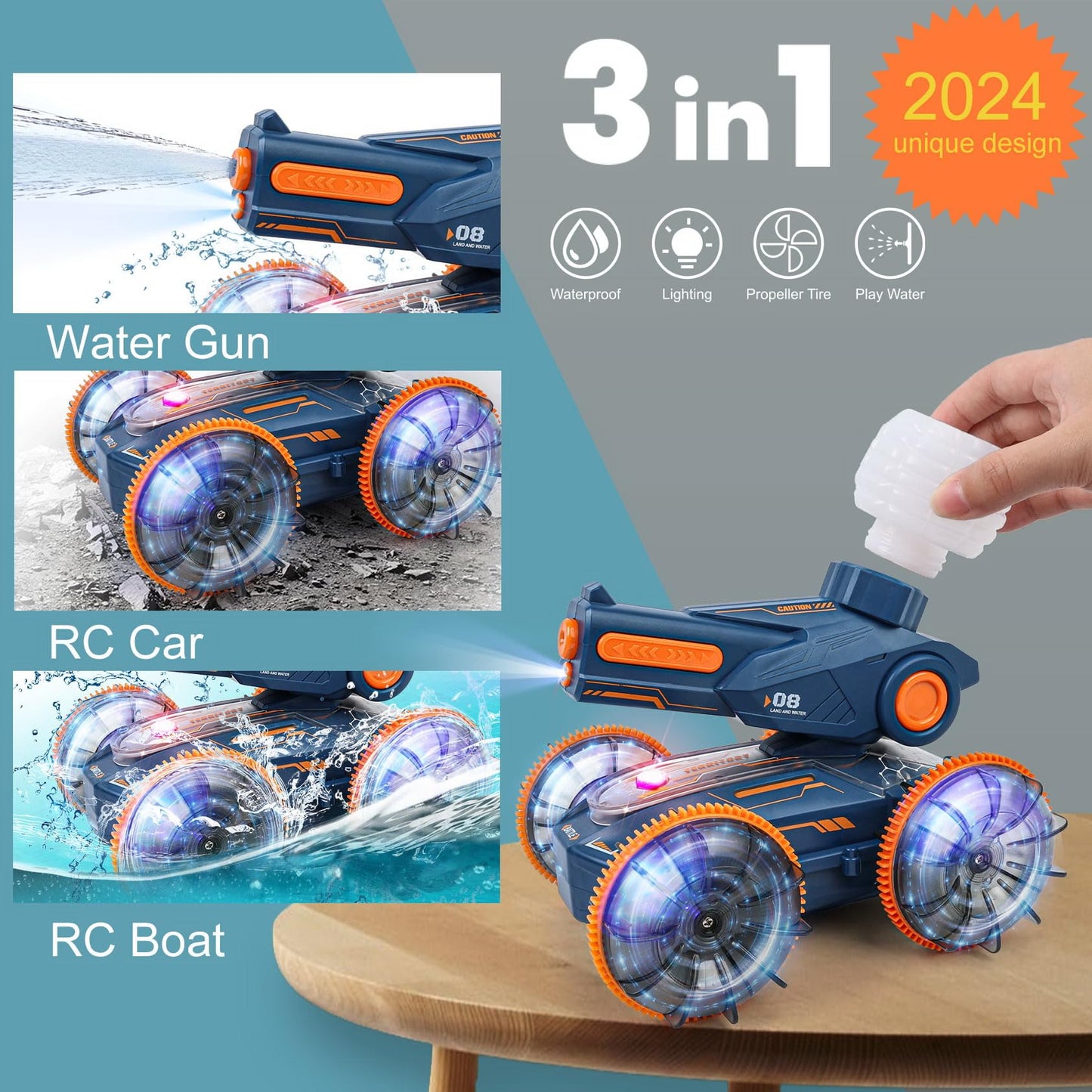 RC Gesture Control Stunt Car for Kids 5-7 6-12 8 9 10 11 Years Old Boys and Girls with Light & Music, 4WD, 360° Rotating, 2.4Ghz Remote Control Car Toys and Controlled by Hand